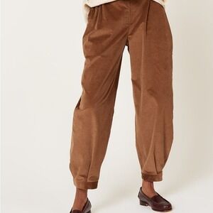 Zero + Maria Cornejo Corduroy Tapered Barrell Trousers Women 2 Minimalist Pants
